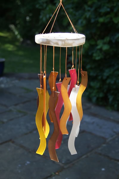 Carillon éolien sur le thème de leau fabriqué à partir de verre